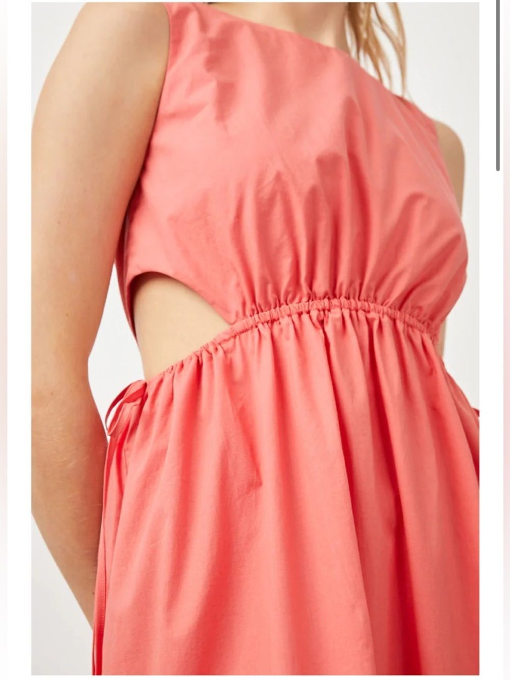 Rails Cotton Yvette Poplin Spiced Coral Sleeveless Side Cut Midi Dress Small - Picture 3 of 11